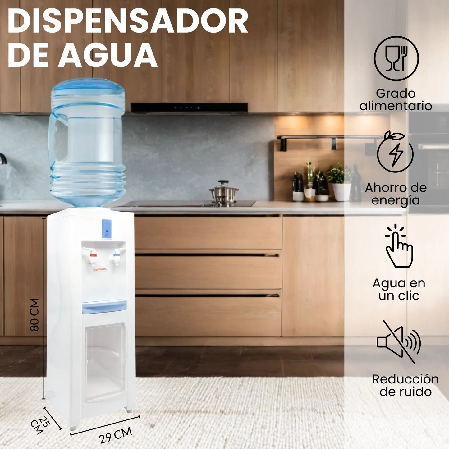Vicyol S&D Dispensador de Agua Fría y Caliente. Máquina Dispensadora de Agua. Fuente de Agua Eléctrica con Enchufe para Hogar y Oficina. Dispensador de Agua de Suelo Silencioso. (Garrafa de Agua No Incluida).