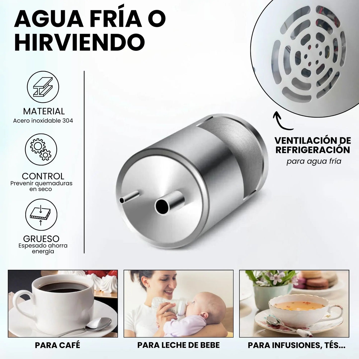 Vicyol S&D Dispensador de Agua Fría y Caliente. Máquina Dispensadora de Agua. Fuente de Agua Eléctrica con Enchufe para Hogar y Oficina. Dispensador de Agua de Suelo Silencioso. (Garrafa de Agua No Incluida).