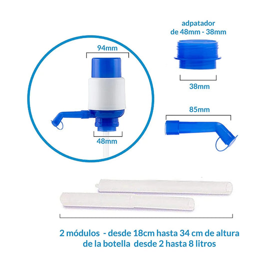 KROWN - Dispensador Agua para Botellas de Garrafa, Bomba Dispensador de Agua Manual